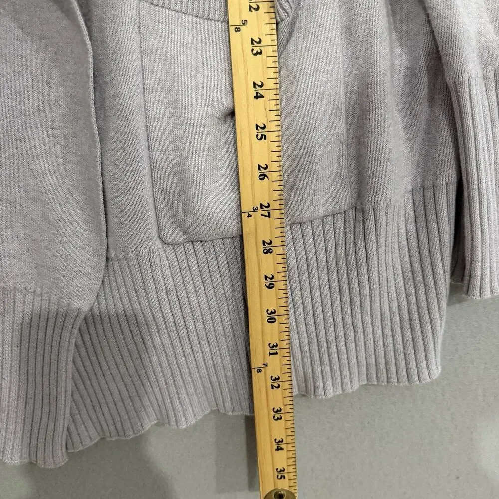Lululemon Still Lotus Wrap Reversible Cardigan Size 12 Heather Lilac/Mulberry